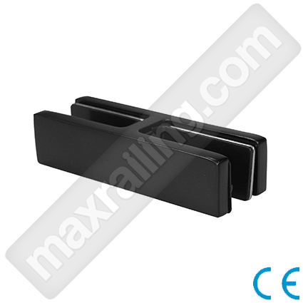 Връзка за стъкла от 12мм. до 15мм. Неръждаема стомана AISI 316. Черен мат.